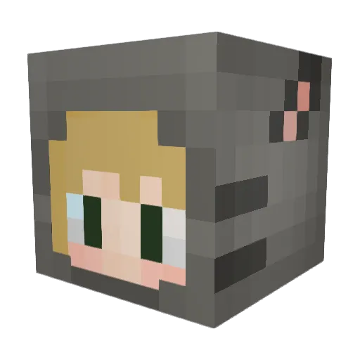 Choibean Minecraft avatar head, 3D render