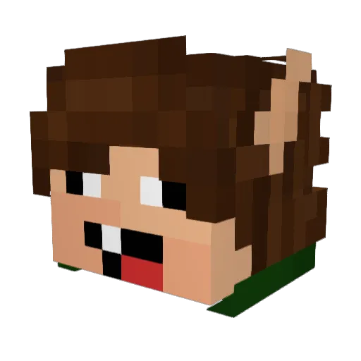 Chokado Minecraft avatar head, 3D render