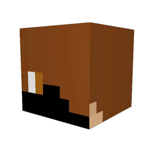 Cholegoat Minecraft avatar head, 3D render
