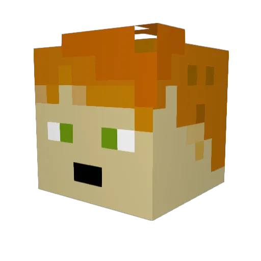 Cholioliolio Minecraft avatar head, 3D render