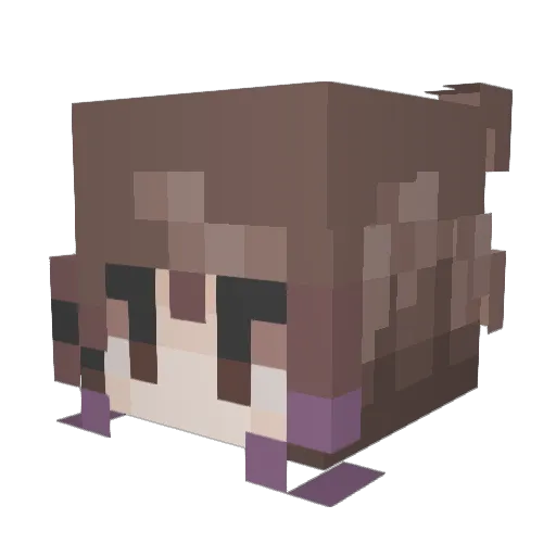 ChollyMoMo Minecraft avatar head, 3D render