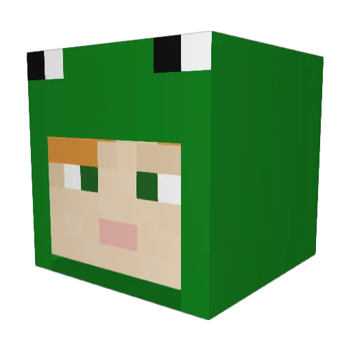 Cholo Minecraft avatar head, 3D render