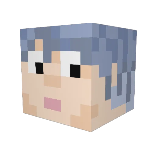 Chomishi Minecraft avatar head, 3D render