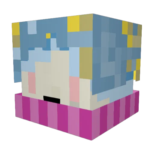ChompPom Minecraft avatar head, 3D render