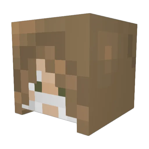 Chompdile Minecraft avatar head, 3D render