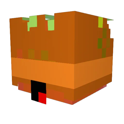 Chompley Minecraft avatar head, 3D render
