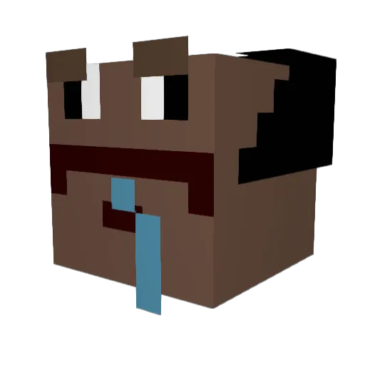 ChongMilk Minecraft avatar head, 3D render