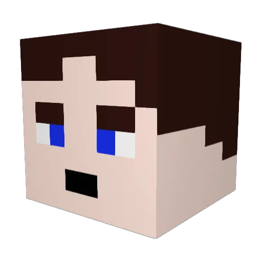 Choobii Minecraft avatar head, 3D render