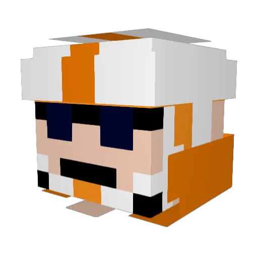 ChoofedDog Minecraft avatar head, 3D render