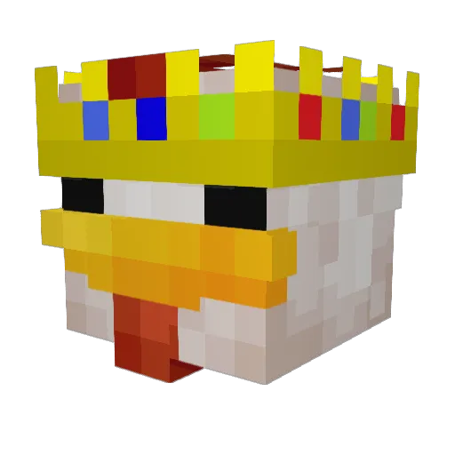Chookini Minecraft avatar head, 3D render