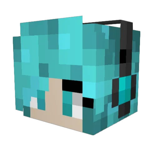 Choolate Minecraft avatar head, 3D render