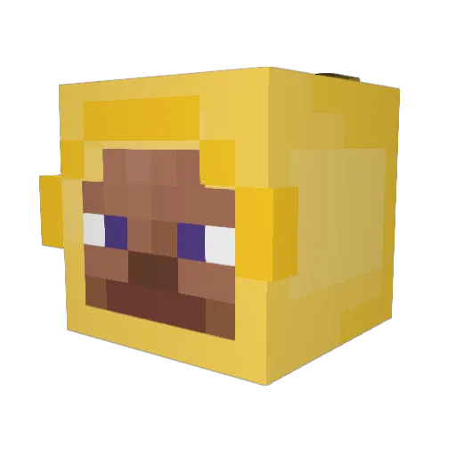 Chooomaster Minecraft avatar head, 3D render