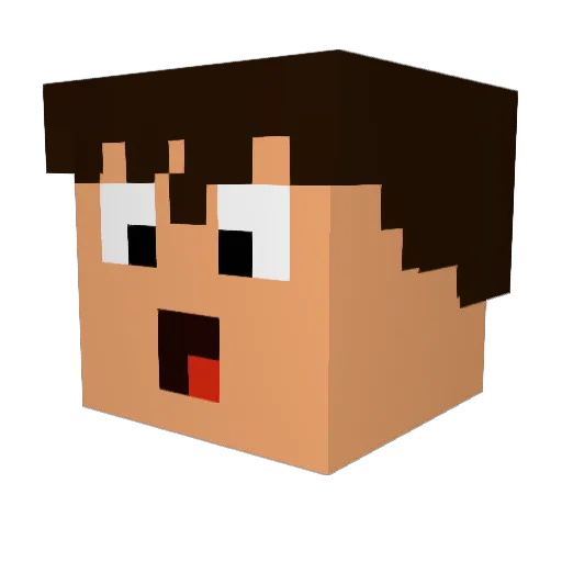 Chostjoni Minecraft avatar head, 3D render