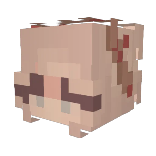 Choubead Minecraft avatar head, 3D render