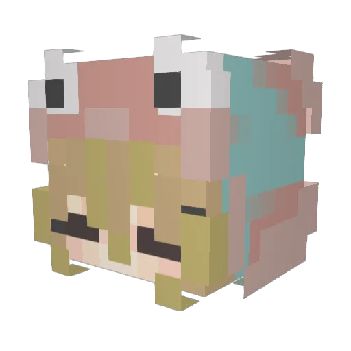 Chouchenn_ Minecraft avatar head, 3D render