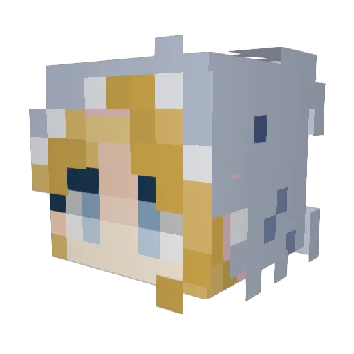 ChouffeBroek Minecraft avatar head, 3D render