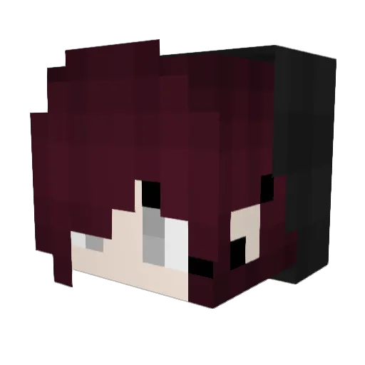 Choukakeru Minecraft avatar head, 3D render