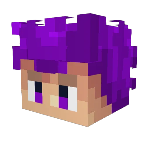 Chouzii Minecraft avatar head, 3D render