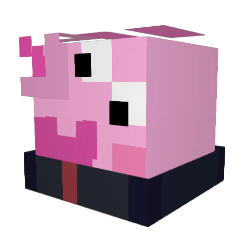 Chowmeine Minecraft avatar head, 3D render