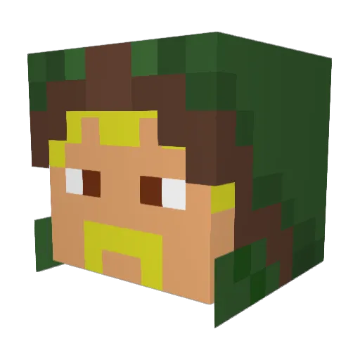 Chowxander Minecraft avatar head, 3D render