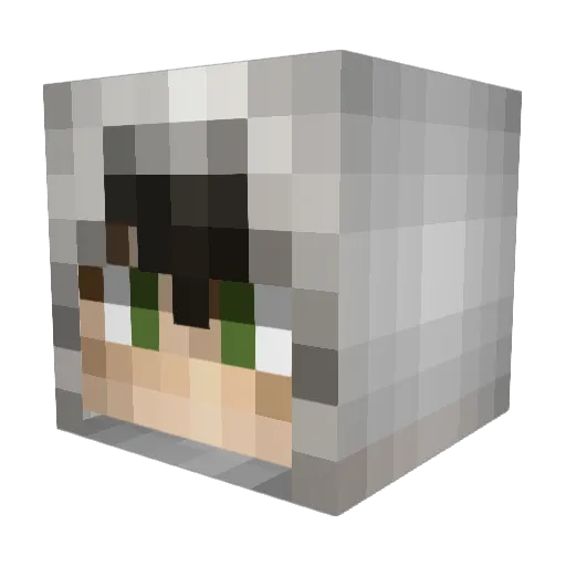 Chqll Minecraft avatar head, 3D render