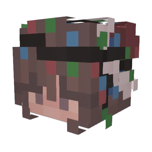 Chqrli Minecraft avatar head, 3D render