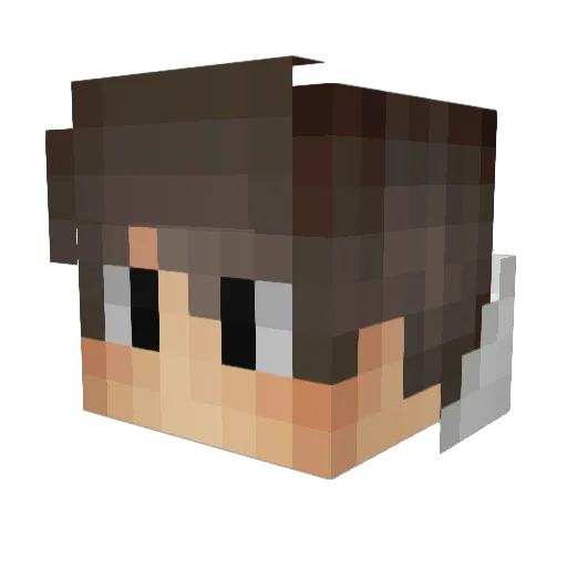 Chqtter Minecraft avatar head, 3D render