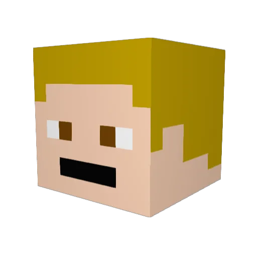 Chrazy1234 Minecraft avatar head, 3D render
