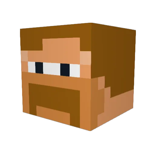 Chrelt Minecraft avatar head, 3D render