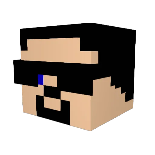 Chribu Minecraft avatar head, 3D render
