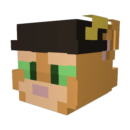 Chriissz Minecraft avatar head, 3D render