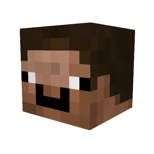 Chrilleren Minecraft avatar head, 3D render
