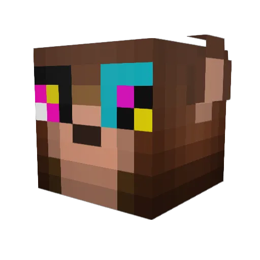 Chrimks Minecraft avatar head, 3D render
