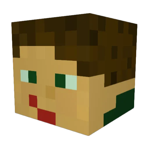 ChrisAngi Minecraft avatar head, 3D render