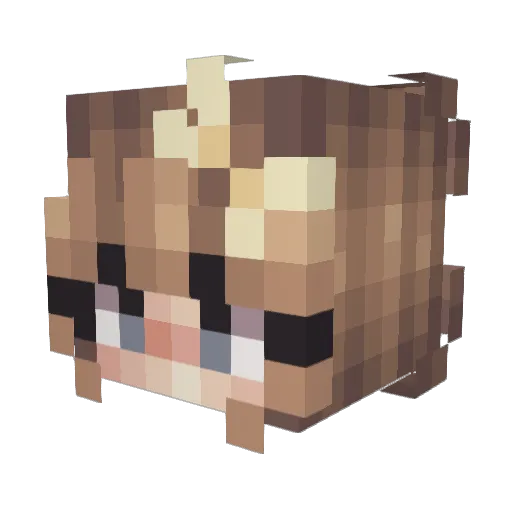 ChrisApfel Minecraft avatar head, 3D render