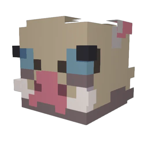 ChrisHanson_ Minecraft avatar head, 3D render