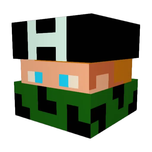 Chris_Jerlcho Minecraft avatar head, 3D render