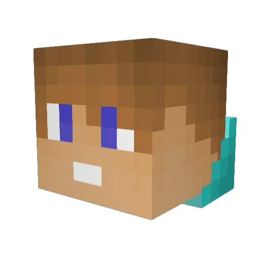 ChriseyJ Minecraft avatar head, 3D render