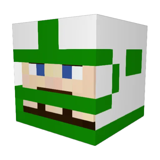 Chrishus Minecraft avatar head, 3D render