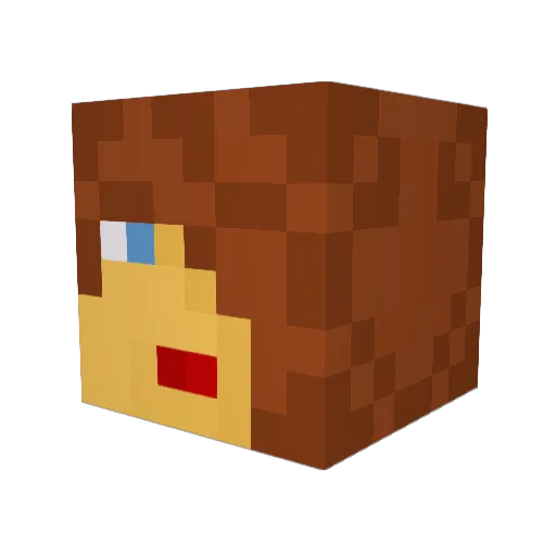 Chrisie_lmC Minecraft avatar head, 3D render