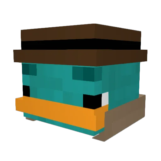 Chrisifur Minecraft avatar head, 3D render