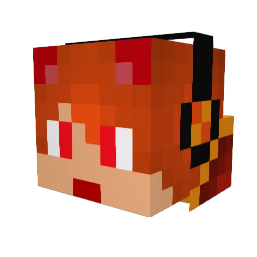 ChrispyTheRed Minecraft avatar head, 3D render