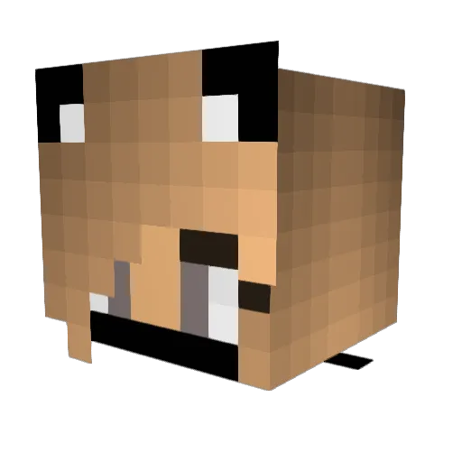 Christafah Minecraft avatar head, 3D render