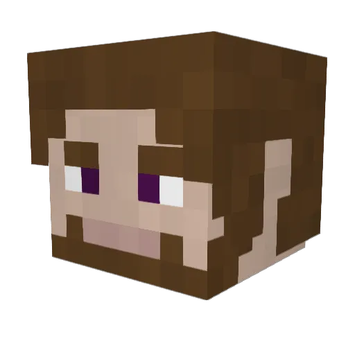 Christaphara Minecraft avatar head, 3D render