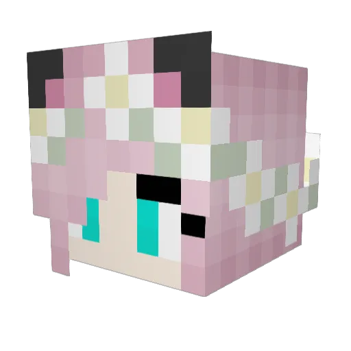 ChristineMa Minecraft avatar head, 3D render
