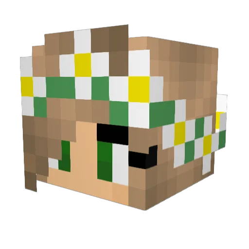 Christmaskk Minecraft avatar head, 3D render