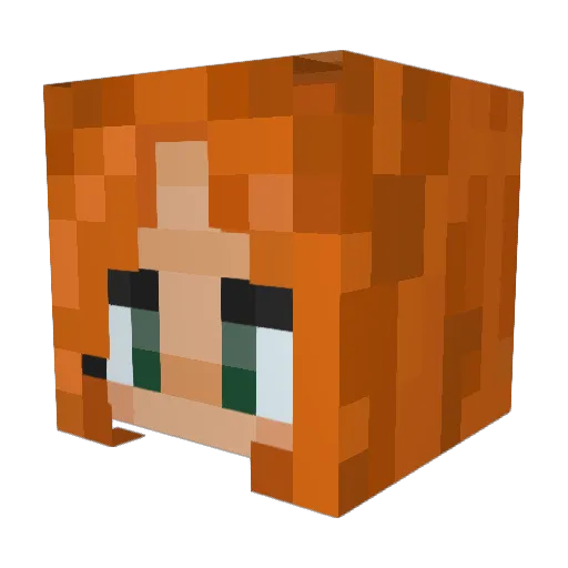 Christmastina Minecraft avatar head, 3D render