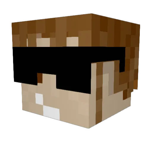 Chrizby Minecraft avatar head, 3D render
