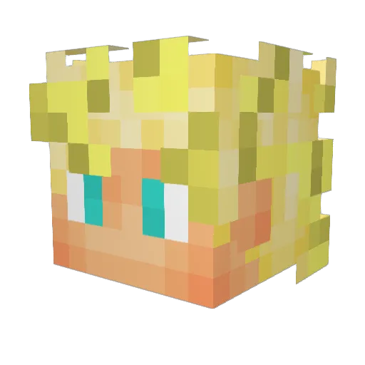 Chrnic Minecraft avatar head, 3D render
