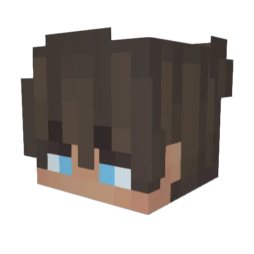 Chroam Minecraft avatar head, 3D render